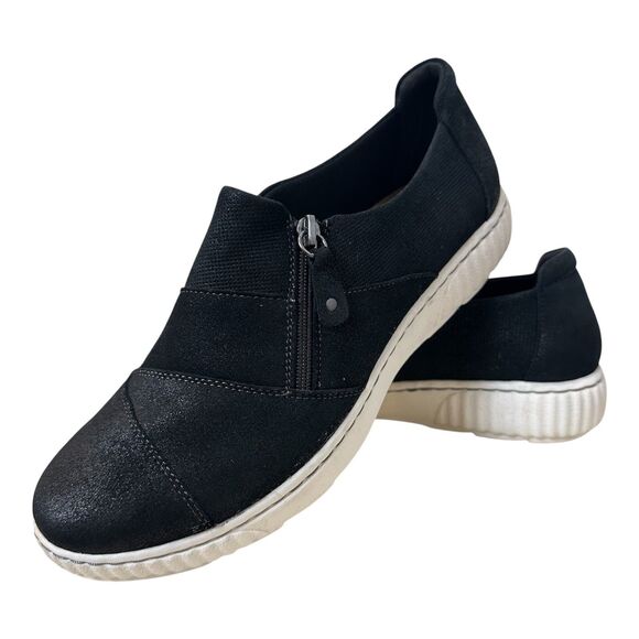 Clarks Caroline Grace Loafers Women's  Black Leather Size 9M - Picture 1 of 11